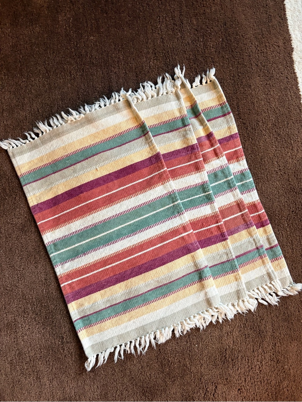 Striped Woven Fringe Placemats (4)